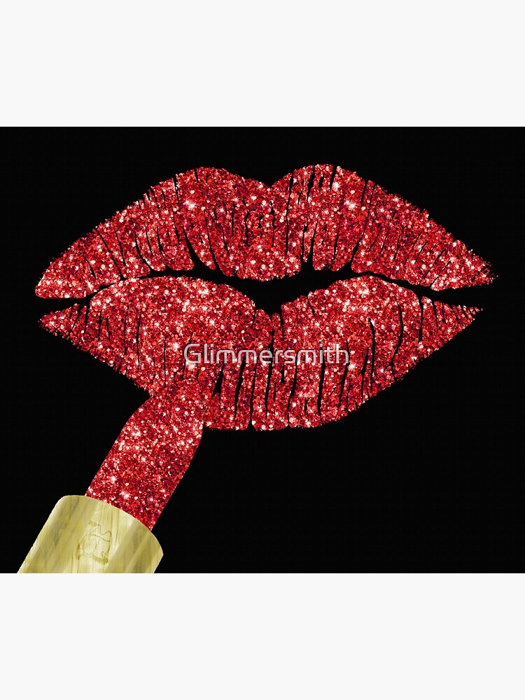 Red Kiss Lipstick On Pouty Lips Fashion Art Canvas Print For Sale By Glimmersmith Redbubble