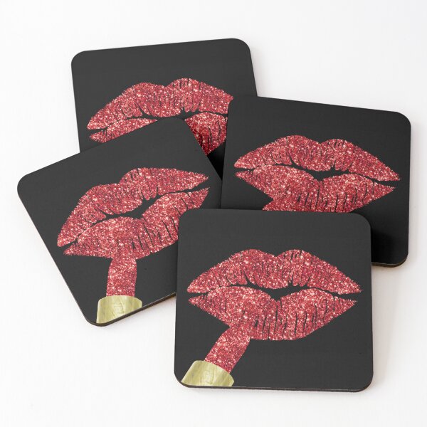 Item preview, Red Kiss, lipstick on pouty lips, fashion art designed and sold by Glimmersmith.