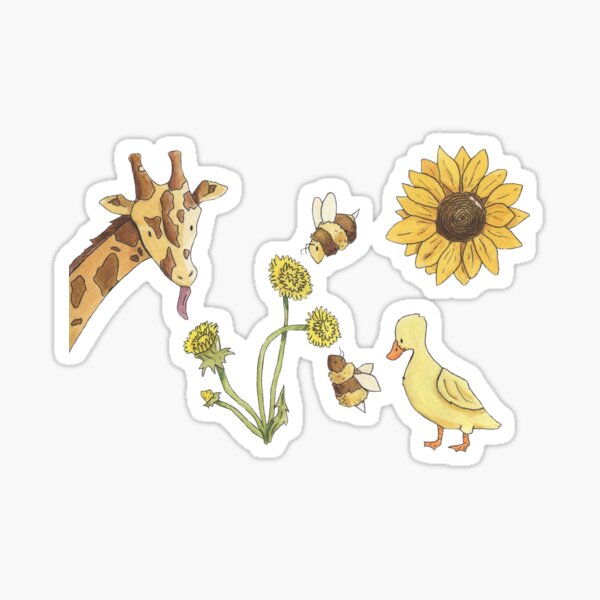 pack friends with yellow flowers Sticker