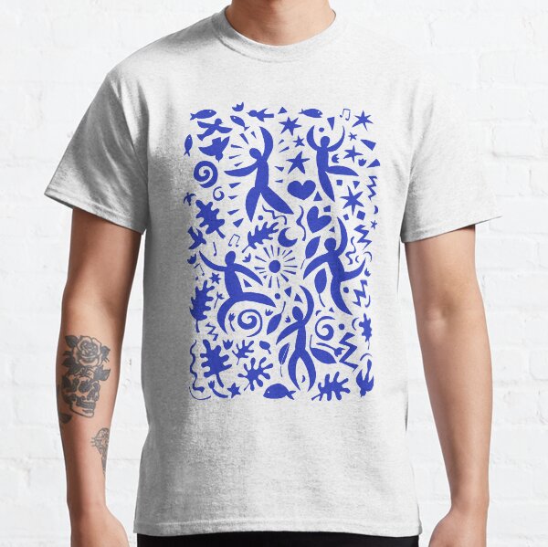 Cuban Salsa - blue on white - contemporary dance pattern by Cecca Designs Classic T-Shirt