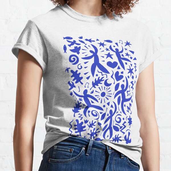 Cuban Salsa - blue on white - contemporary dance pattern by Cecca Designs Classic T-Shirt