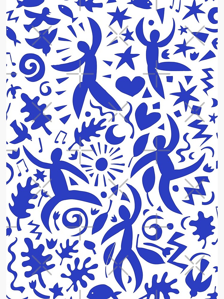 Cuban Salsa - blue on white - contemporary dance pattern by Cecca Designs by Cecca-Designs