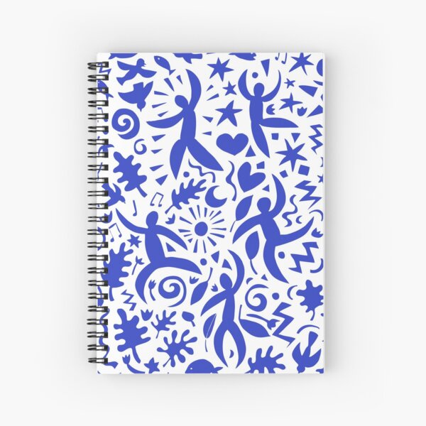 Cuban Salsa - blue on white - contemporary dance pattern by Cecca Designs Spiral Notebook
