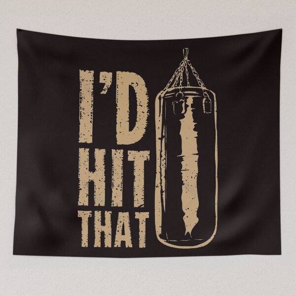 Item preview, ID Hit That with Punching Bag Cream Play on Words Fitness designed and sold by WearWolfDesigns.