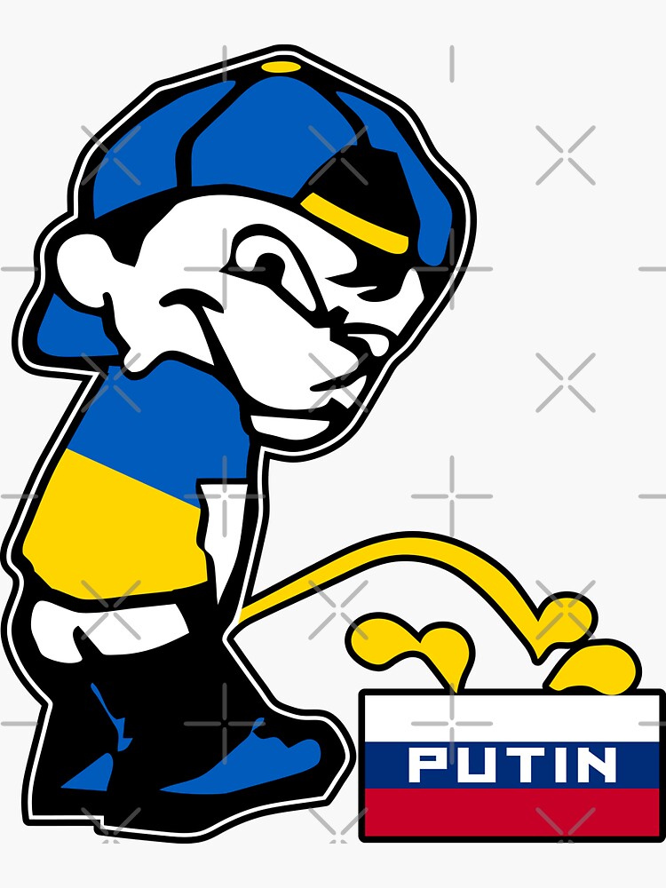 Thumbnail 3 of 3, Sticker, Ukraine Piss On Putin Stickers designed and sold by EthosWear.