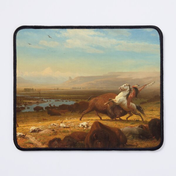 Item preview, The Last of the Buffalo | Albert Bierstadt | 1888 Wild West Buffalo Hunting Art designed and sold by CJET.