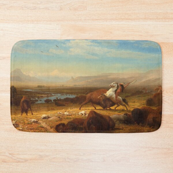Item preview, The Last of the Buffalo | Albert Bierstadt | 1888 Wild West Buffalo Hunting Art designed and sold by CJET.