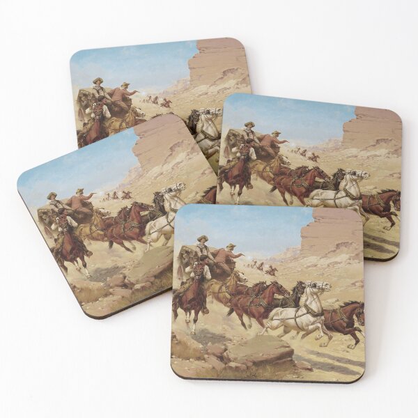Item preview, Attack on the Stagecoach | Herman Wendleborg Hansen | 1908 Wild West Western Art designed and sold by CJET.