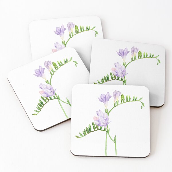 Item preview, Watercolor Painting_Purple Freesia flowers designed and sold by AmyBlossomArt.