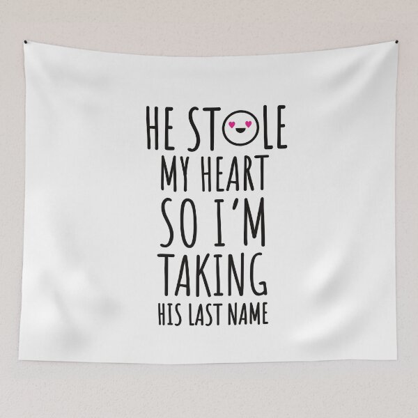 Item preview, He stole my heart so I’m taking his last name - Wedding - Wedding - marriage - wedding USA - postcard  designed and sold by WeddingStuffArt.