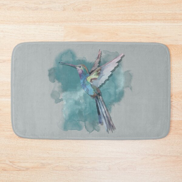 Item preview, A stunning watercolour effect design of a humming bird using tones of duck egg blue and lilac designed and sold by Wonder & Whimsy.
