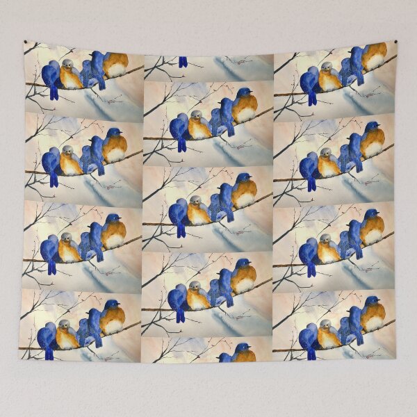 Item preview, “Snuggling Bluebirds” designed and sold by Mary Lomma.