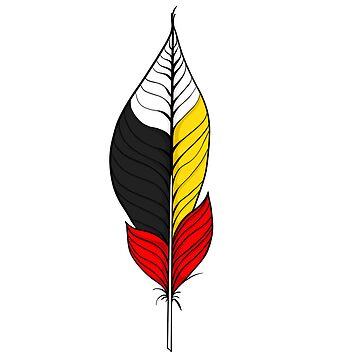 Artwork thumbnail, Native American Medicine Wheel Feather by Mina Arts Apparently