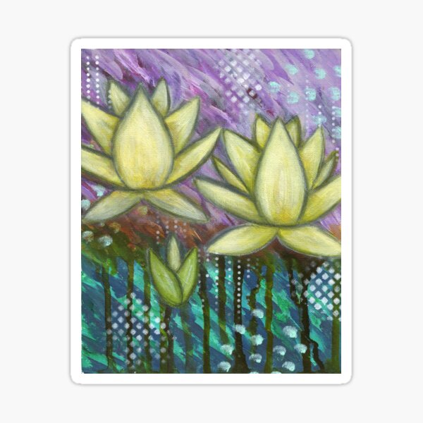 Lotus flower, Lotus in mud, lotus grows in mud, spiritual gift, gift for her, mediation, Buddhist, rise above, enlightenment, Jackie Barragan Sticker