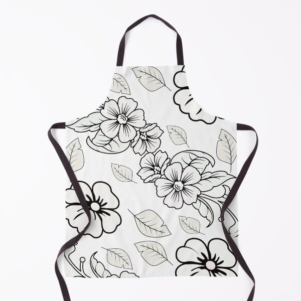 Item preview,  White Over Black Abstract Line Art Flower Pattern designed and sold by ColorCreation4u.