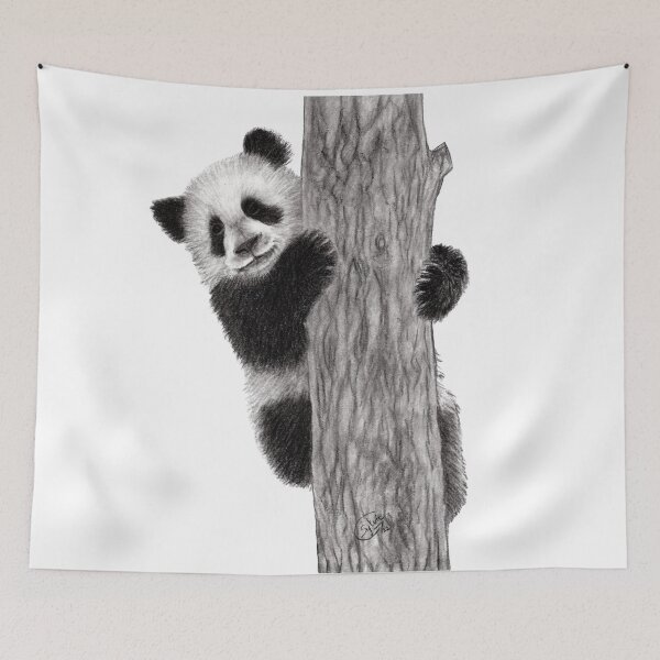 Item preview, Young panda climbing a tree designed and sold by SylvieG18.