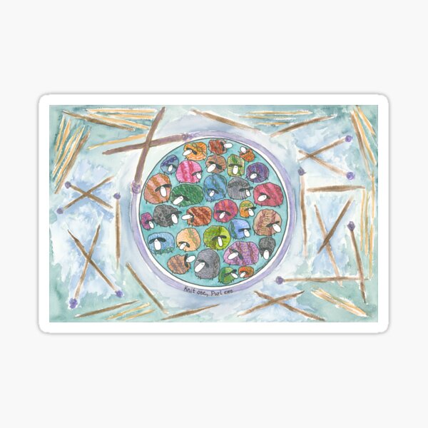 Knit one, Purl ewe Sticker