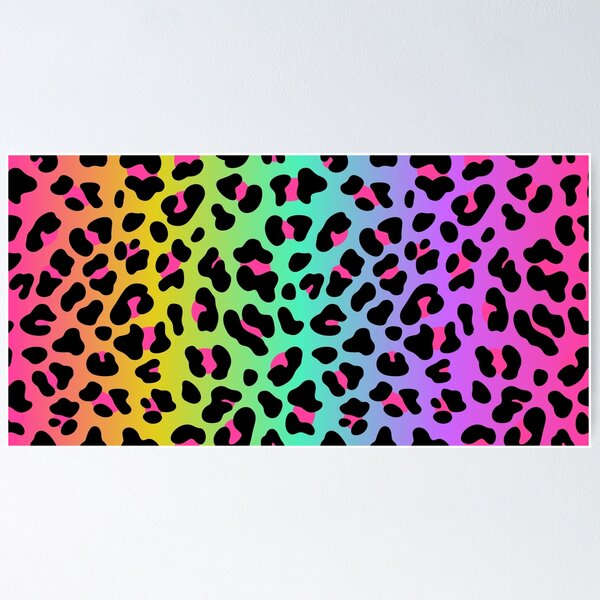 Neon Rainbow Leopard Print Poster for Sale by newburyboutique