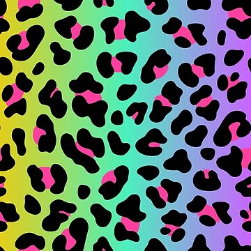 Neon Rainbow Cheetah Print Art Print