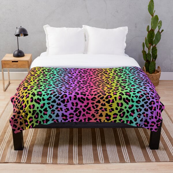 Soft Pastel Double Rainbow Leopard Print All Over Animal Pattern