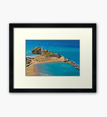White lighthouse, location - Castlepoint, New Zealand Framed Print
