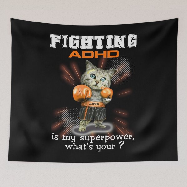 Item preview, Funny Cat Fighting ADHD Is My Superpower What's Your designed and sold by Kohend.
