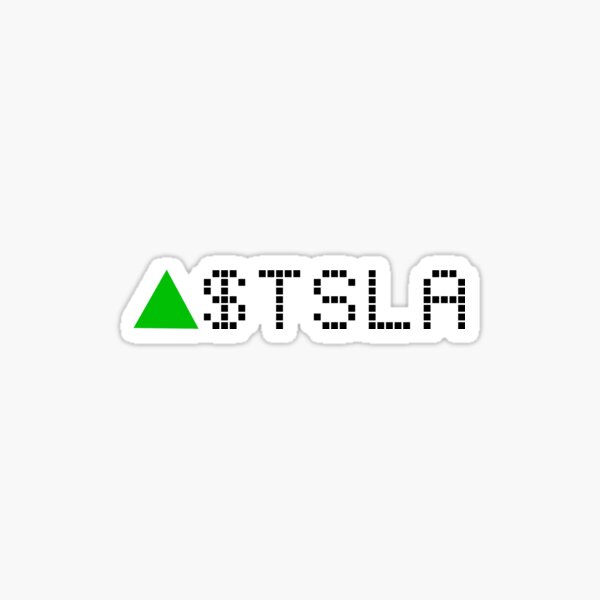 Vista previa del artículo con la obra «Ticker de acciones de Tesla verde», diseñado y vendido por frankyou.