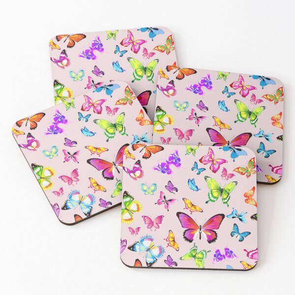 Item preview, Blush Pink Rainbow Butterflies Pattern designed and sold by newburyboutique.