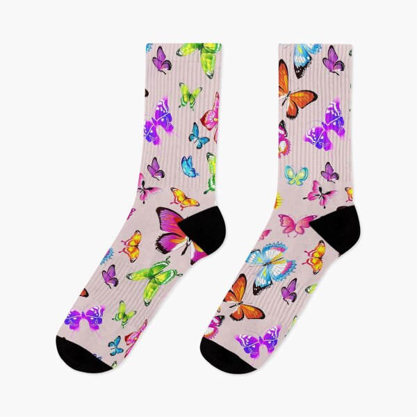Item preview, Blush Pink Rainbow Butterflies Pattern designed and sold by newburyboutique.
