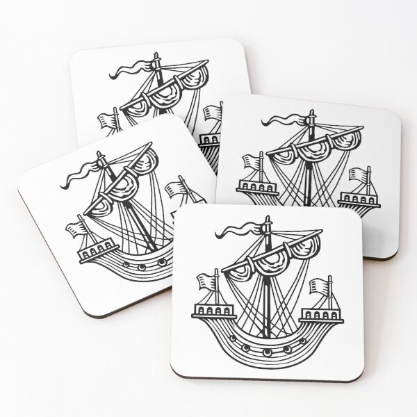 Item preview, Lymphad (Heraldic Ship) - Black designed and sold by Artberry.