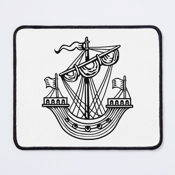 Item preview, Lymphad (Heraldic Ship) - Black designed and sold by Artberry.