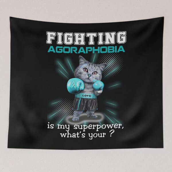 Item preview, Funny Cat Fighting Agoraphobia Is My Superpower What's Your designed and sold by Kohend.