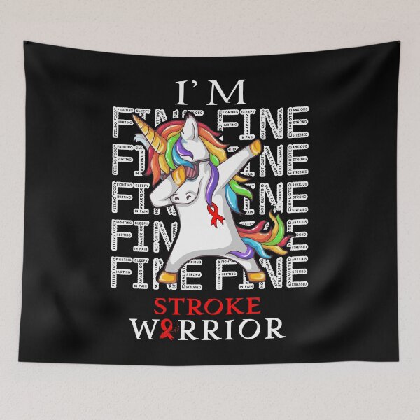 Item preview, Unicorn Stroke Warrior I'm Fine Stroke Awareness designed and sold by Hatjar.