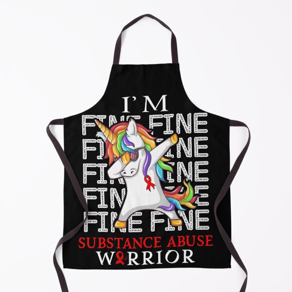 Item preview, Unicorn Substance Abuse Warrior I'm Fine Substance Abuse Awareness designed and sold by Hatjar.