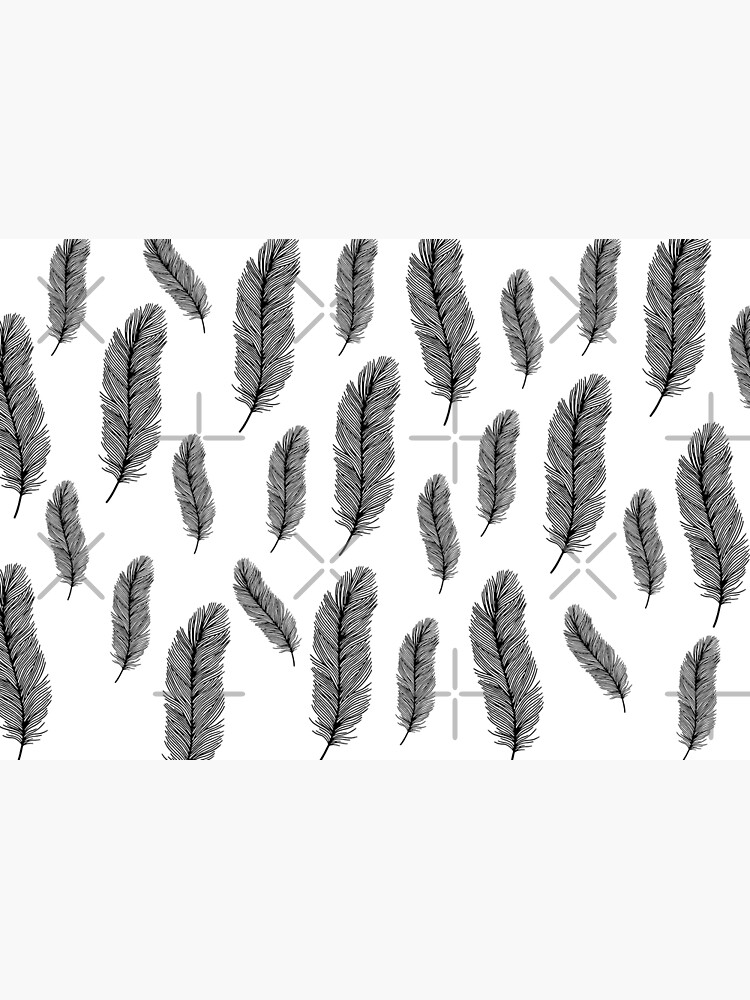 "Black feathers on white background" Poster for Sale by Anavea Redbubble