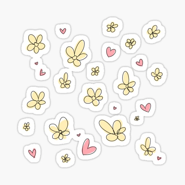 Vista previa del artículo con la obra «Mezcla Heartstopper Flores y Corazones (amarillo)», diseñado y vendido por Sophprano.