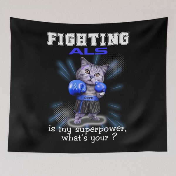 Item preview, Funny Cat Fighting ALS Is My Superpower What's Your designed and sold by Kohend.