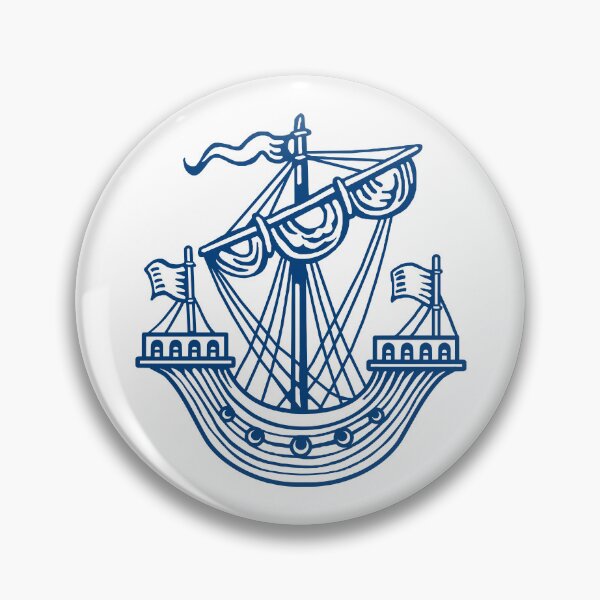 Item preview, Lymphad (Heraldic Ship) - Indigo Style Blue designed and sold by Artberry.