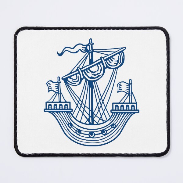 Item preview, Lymphad (Heraldic Ship) - Indigo Style Blue designed and sold by Artberry.
