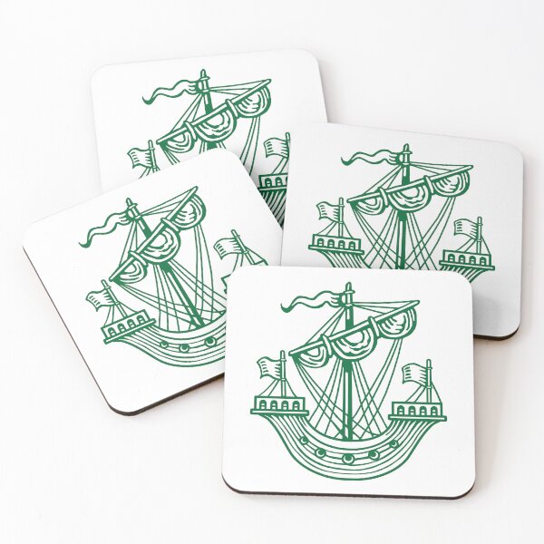 Item preview, Lymphad (Heraldic Ship) - Forest Green designed and sold by Artberry.