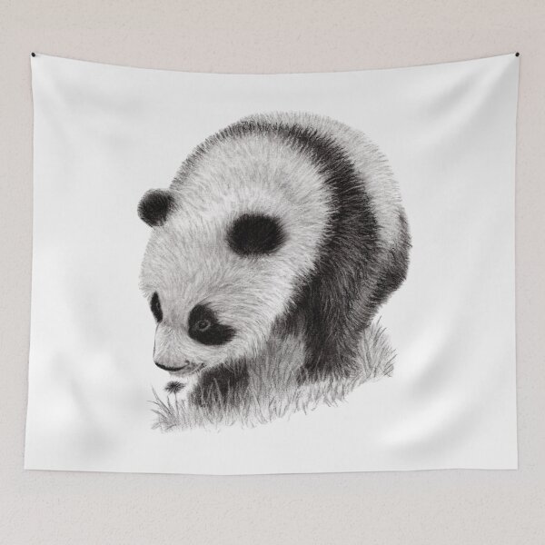 Item preview, Young panda smelling a flower designed and sold by SylvieG18.