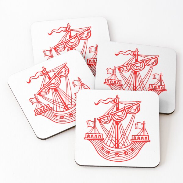 Item preview, Lymphad (Heraldic Ship) - Red designed and sold by Artberry.