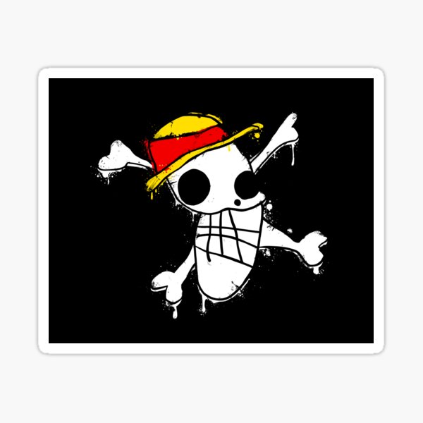 "Straw Hat Jolly Roger" Sticker by audreyyun Redbubble