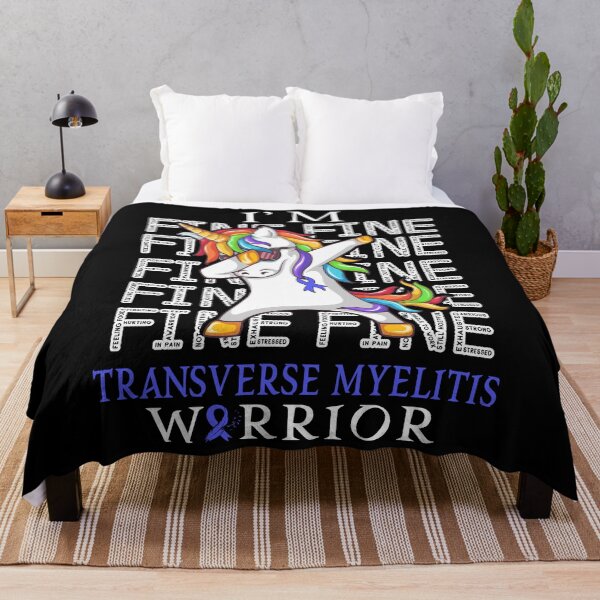 Item preview, Unicorn Transverse Myelitis Warrior I'm Fine Transverse Myelitis Awareness designed and sold by Hatjar.