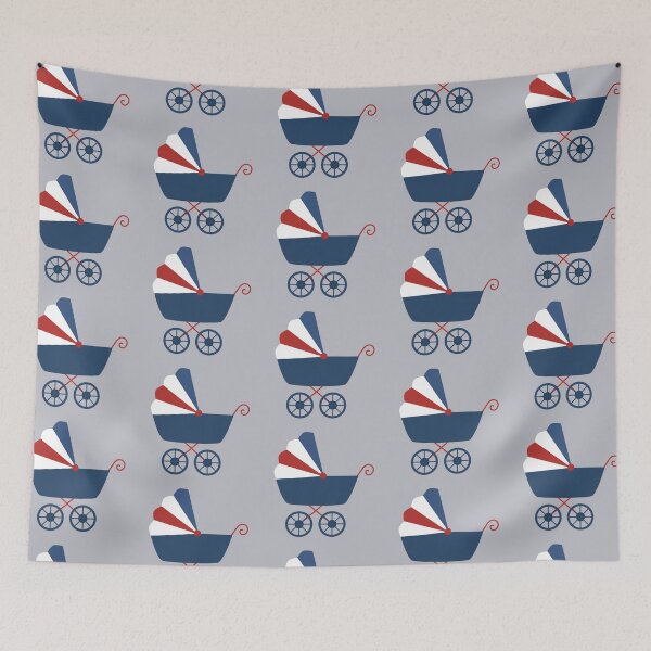 Item preview, Cute Blue and Red Pram designed and sold by StudioShine.