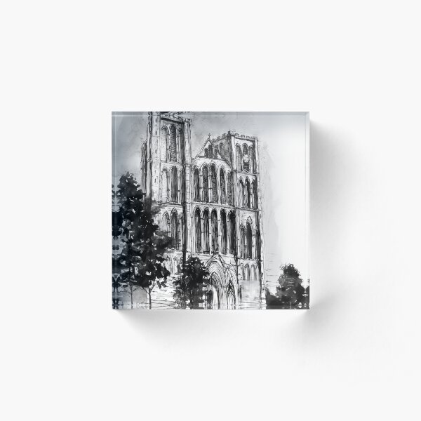 Ripon Cathedral - ink sketch Acrylic Block