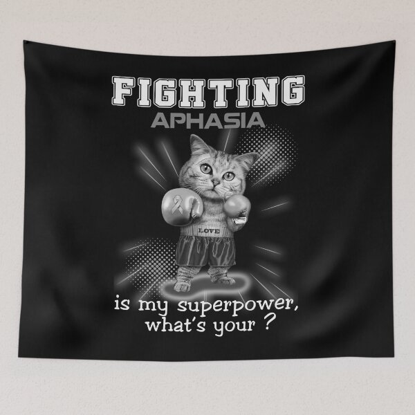 Item preview, Funny Cat Fighting Aphasia Is My Superpower What's Your designed and sold by Kohend.