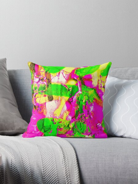 Aperçu de l'œuvre Motif jaune vert rose moderne coloré lumineux - art abstrait créée et vendue par fowons.