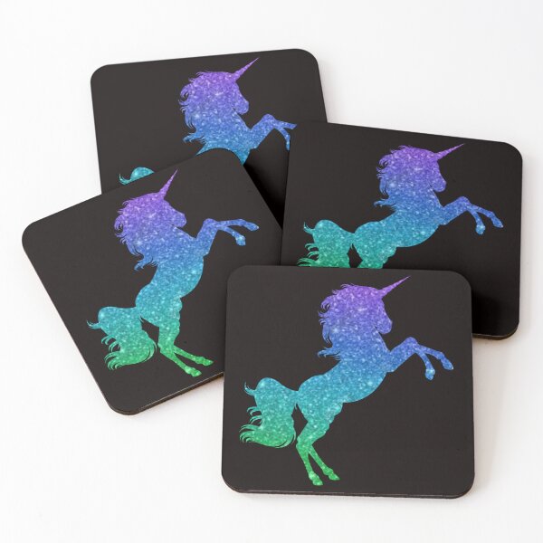 Item preview, Bright Blue Green Ombre Faux Glitter Unicorn designed and sold by Felicity-K.
