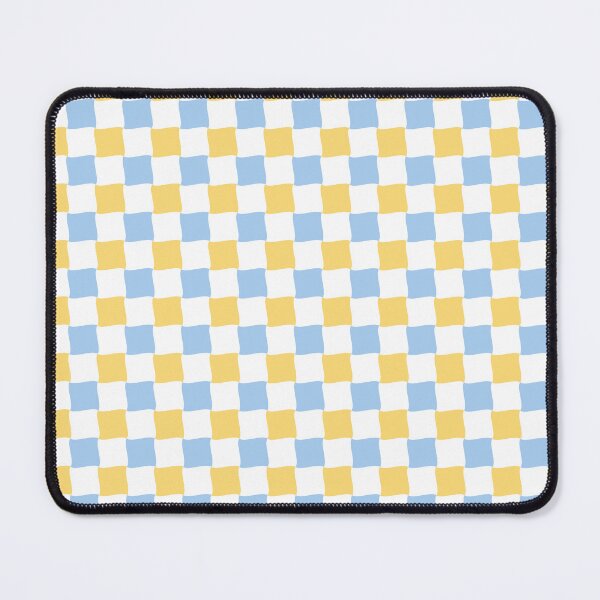 Item preview, Blue and Yellow Wave Diagonal Checked Square Geometric Pattern designed and sold by Moyanana.